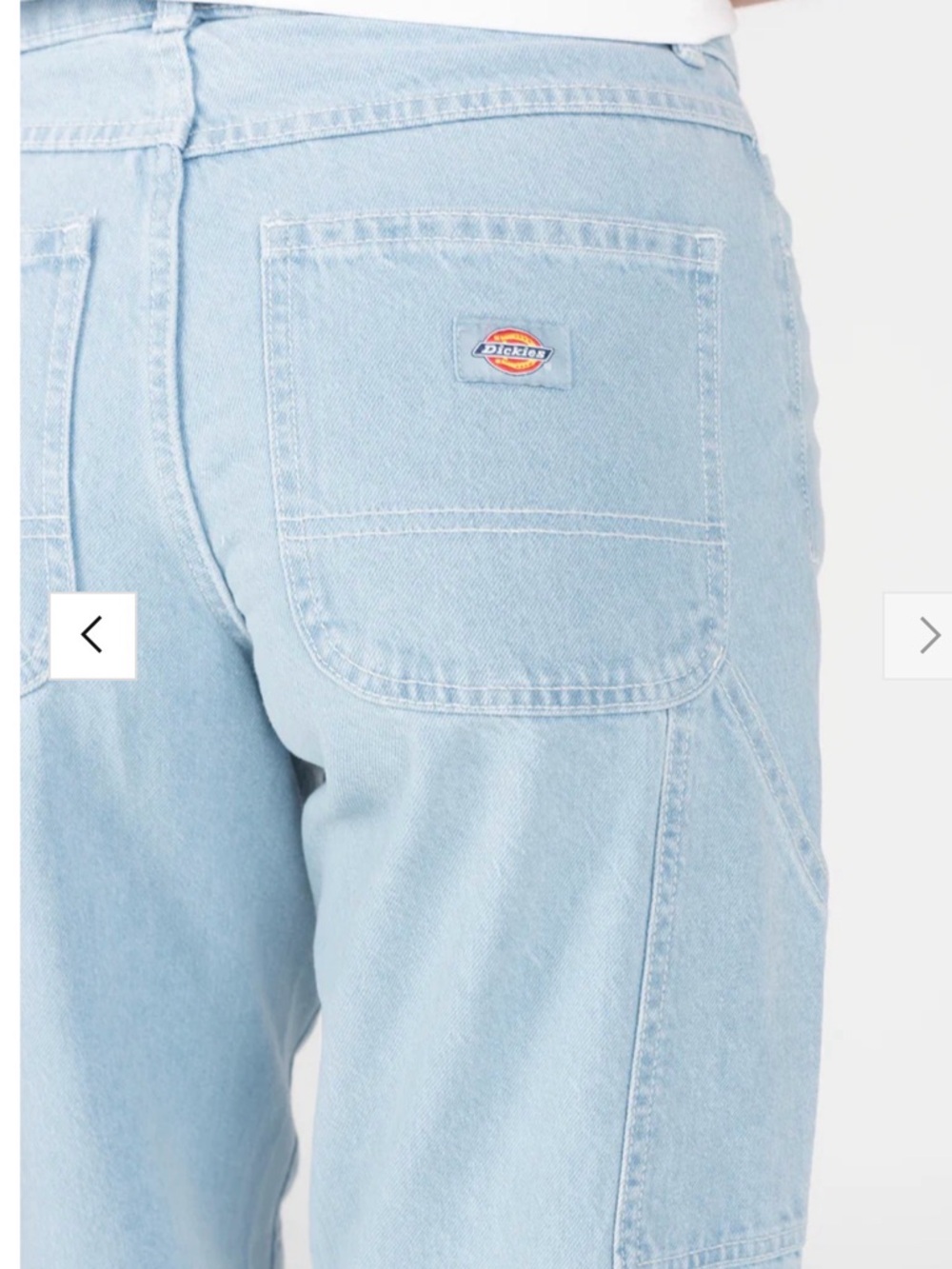 Dickies Women’s Light Blue Cropped Carpenter Jeans Herndon Vintage Aged